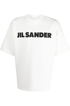Jil Sander Koszulki, Mężczyzna, Biały, XL, Bawełna, T-shirt z nadrukiem logo