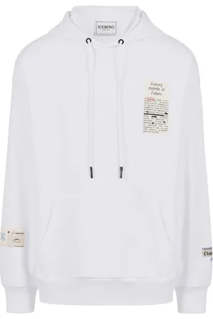 Iceberg Bluzy, Mężczyzna, Biały, XL, Bawełna, Biała bluza z kapturem o luźnym kroju z bawełny