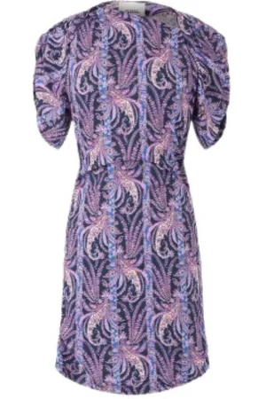 Isabel Marant Sukienki, Kobieta, Fioletowy, S, Bawełna, Krótka Fioletowa Bawełniana Sukienka
