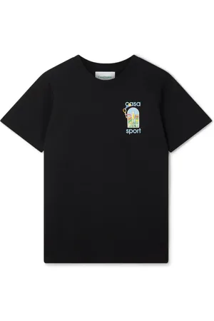 Casablanca Koszulki, Mężczyzna, Czarny, XL, Bawełna, Kolorowy Artystyczny T-shirt Czarny