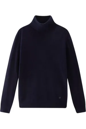 Woolrich Swetry, Kobieta, Niebieski, L, Wełna, Melton Niebieski Golf z Mieszanki Wełny