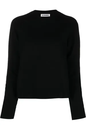 Jil Sander Swetry, Kobieta, Czarny, 2XS, Wełna, Sweter z okrągłym dekoltem