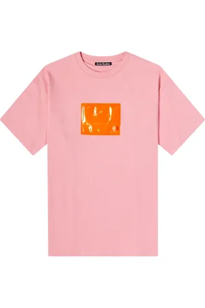 Acne Studios Koszulki, Kobieta, Różowy, M, Bawełna, Różowy T-shirt z logo Bubblegum