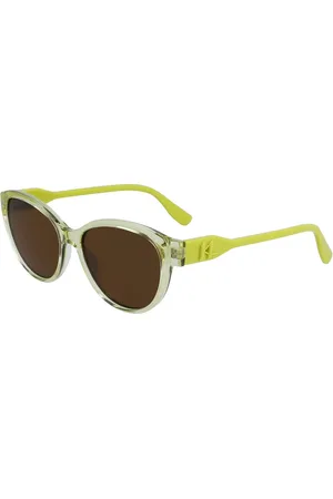 Karl Lagerfeld Akcesoria, Kobieta, Żółty, ONE SIZE, Żółte Okulary Przeciwsłoneczne z Plamami