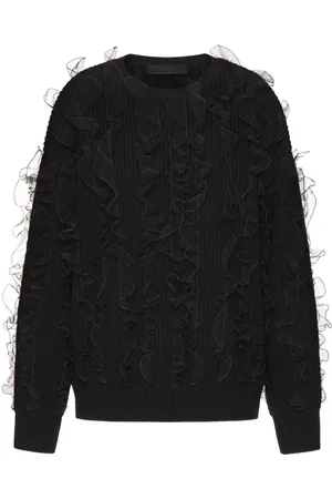 VALENTINO GARAVANI Swetry, Kobieta, Czarny, S, Wełna, Stylowy sweter z dzianiny