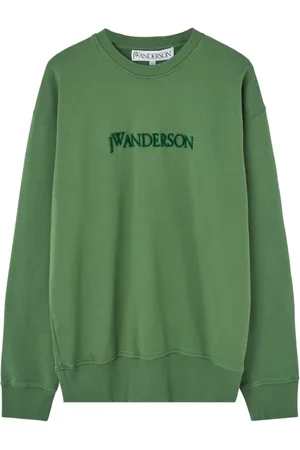 J.W.Anderson Bluzy, Mężczyzna, Zielony, M, Bawełna, Logo Sweatshirt