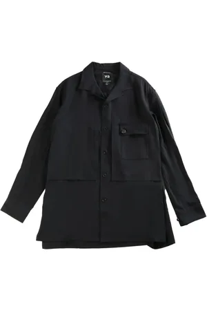 Y-3 Koszule, Mężczyzna, Czarny, S, Rayon, Koszula z diagonalu rayon