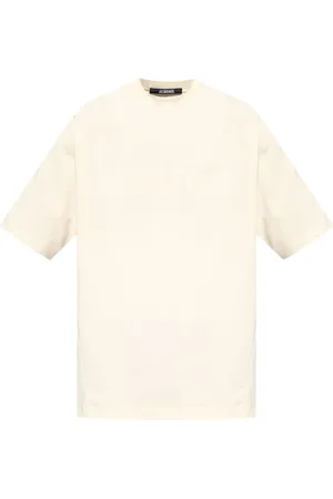Jacquemus Koszulki, Mężczyzna, Beżowy, S, Bawełna, T-shirt Typo