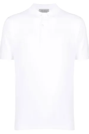 JOHN SMEDLEY Koszulki, Mężczyzna, Biały, L, Biała Swetrowa Koszulka Polo