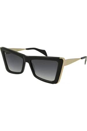 John Richmond Akcesoria, unisex, Czarny, ONE SIZE, Prostokątne czarne okulary przeciwsłoneczne z octanu