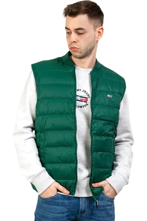 Tommy Hilfiger Kurtki, Mężczyzna, Zielony, S, Len, Lekka kamizelka puchowa Packable