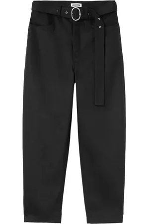 Jil Sander Spodnie, Mężczyzna, Czarny, S, Czarne spodnie dżinsowe z paskiem w talii
