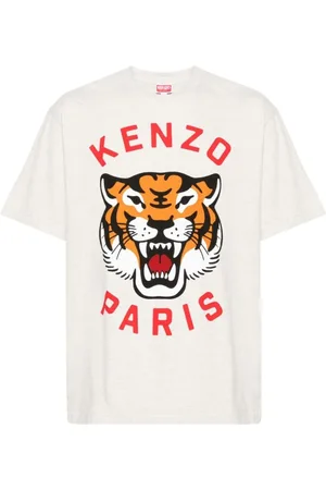 Kenzo Koszulki, Mężczyzna, Szary, S, Bawełna, Koszulka Lucky Tiger