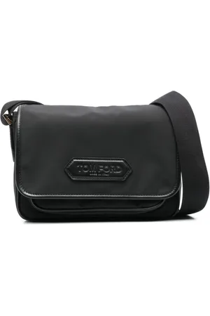 Tom Ford Torebki, Mężczyzna, Czarny, ONE SIZE, Skóra, Foldover Shoulder Bag