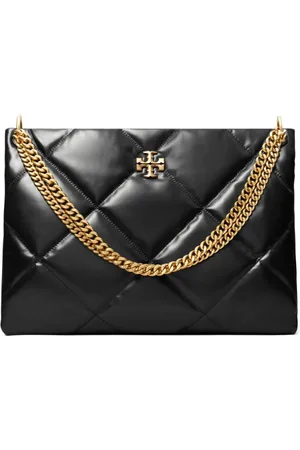 Tory Burch Torebki, Kobieta, Czarny, ONE SIZE, Skóra, Diamentowa skórzana torba typu tote