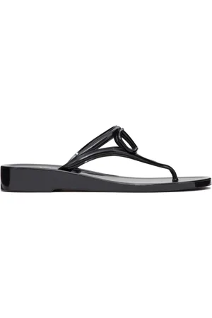 VALENTINO GARAVANI Buty, Kobieta, Czarny, 38 EU, Len, Sandały VLogo Signature