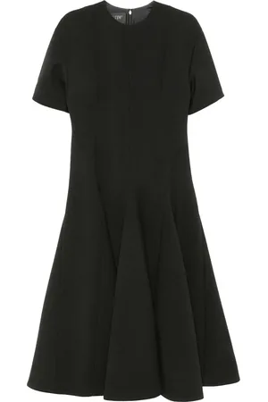 VALENTINO GARAVANI Sukienki, Kobieta, Czarny, L, Len, Elegancka Czarna Sukienka