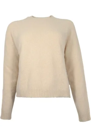 HUGO BOSS Swetry, Kobieta, Biały, S, Bawełna, Elegancki sweter z okrągłym dekoltem Febisan