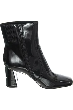 Jeffrey Campbell Buty, Kobieta, Czarny, 36 EU, Skóra, Czarne Botki z Lakierowanej Skóry