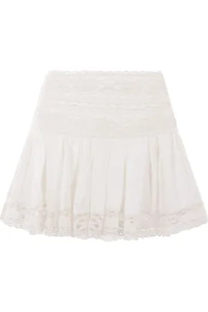 Isabel Marant Spódnice, Kobieta, Biały, S, Bawełna, Biała lniana spódnica bawełniana