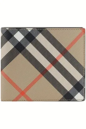 Burberry Akcesoria, Mężczyzna, Beżowy, ONE SIZE, Klasyczny Portfel w Kratę