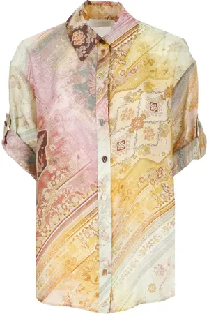 ZIMMERMANN Bluzki, Kobieta, Wielobarwność, L, Tallow Relaxed Shirt