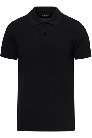Tom Ford Koszulki, Mężczyzna, Czarny, S, Bawełna, Czarna koszulka polo z klasycznym kołnierzykiem