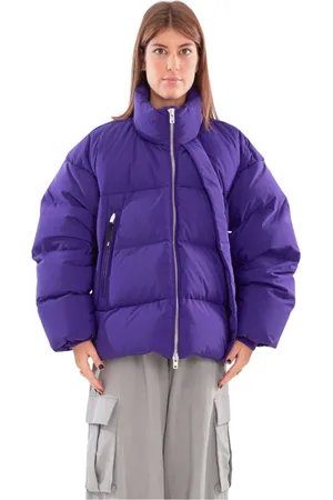Y-3 Kurtki, Kobieta, Fioletowy, M, Puchowa kurtka oversize