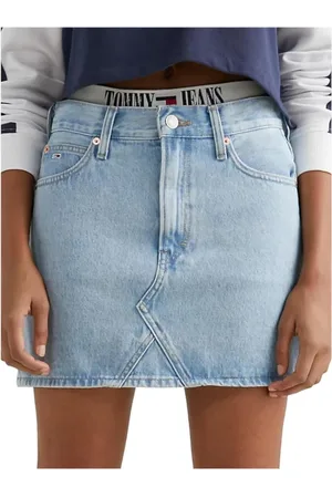 Tommy Hilfiger Spódnice, Kobieta, Niebieski, W27, Denim, Denimowa Spódnica Izzie