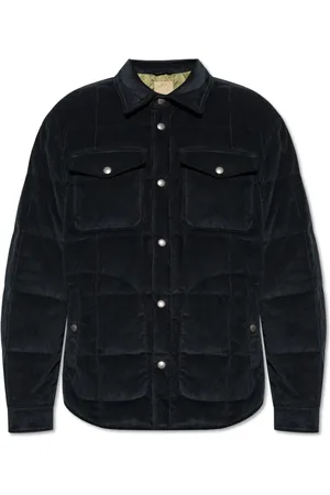 Woolrich Kurtki, Mężczyzna, Niebieski, L, Kurtka puchowa z sztruksu