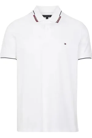 Tommy Hilfiger Koszulki, Mężczyzna, Biały, S, Bawełna, Koszulka Polo z Kołnierzykiem