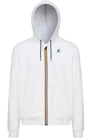 K-Way Bluzy, Mężczyzna, Biały, S, Bawełna, Rozpinana bluza dresowa