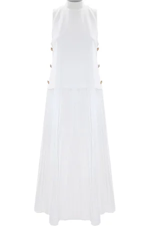 Kocca Sukienki, Kobieta, Biały, XL, Elegancka Sukienka Midi