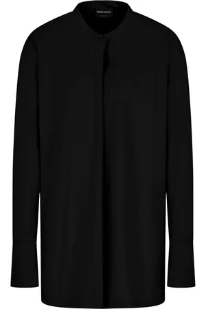 Giorgio Armani Bluzki, Kobieta, Czarny, M, Czarna Koszula Lasu dla Mężczyzn