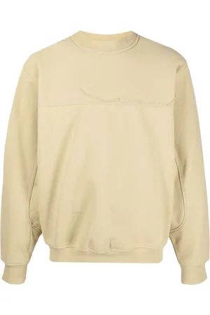 Jacquemus Bluzy, Mężczyzna, Beżowy, L, Bawełna, Bluza z haftowanym logo