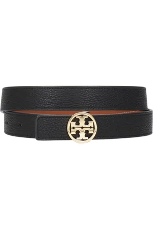 Tory Burch Akcesoria, Kobieta, Czarny, L, Skóra, Skórzany pasek z logo