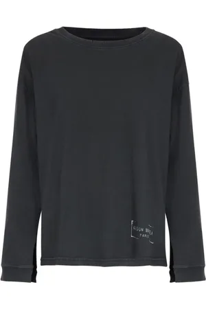 Maison Margiela Koszulki, Kobieta, Czarny, L, Szara Bluza z Logo Ss 25