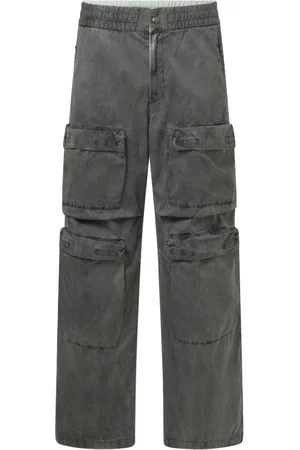 Diesel Jeansy, Mężczyzna, Szary, 2XL, Spodnie Cargo z Współczesnym Designem
