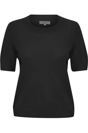 Part Two Swetry, Kobieta, Czarny, L, Kaszmir, Dzianina z okrągłym dekoltem - Everlottapw PU Knit
