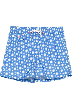 Kiton Stroje kąpielowe, Mężczyzna, Niebieski, 2XL, Poliester, Jasnoniebieskie szorty kąpielowe ze wzorem w wiry