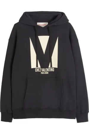 VALENTINO GARAVANI Bluzy, Mężczyzna, Czarny, S, Len, Bluza z kapturem Chez Valentino