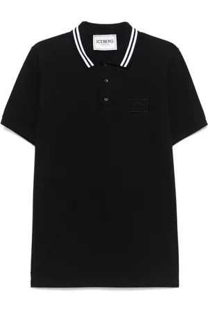 Iceberg Koszulki, Mężczyzna, Czarny, XL, Bawełna, Czarny sweter polo z krótkim rękawem