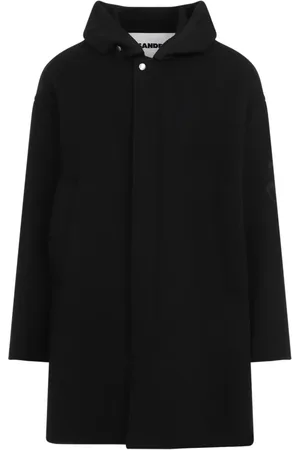 Jil Sander Płaszcze, Mężczyzna, Czarny, L, Wełna, Wełniany płaszcz