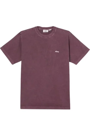 Obey Koszulki, Mężczyzna, Czerwony, S, Pigment Tee w Fiolecie
