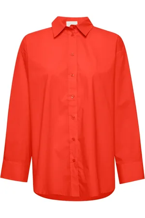 Part Two Bluzki, Kobieta, Czerwony, 2XS, Bawełna, Savanna Shirt Blouse