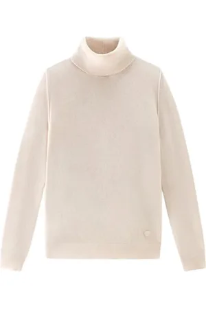 Woolrich Swetry, Kobieta, Beżowy, S, Wełna, Golf Wysoki - Klasyczny i Miękki