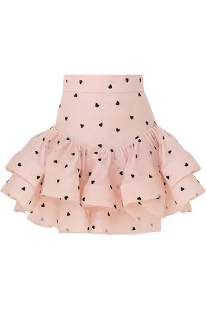 ZIMMERMANN Spódnice, Kobieta, Różowy, S, Bawełna, Crush Flip Mini Skirt