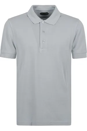 Tom Ford Koszulki, Mężczyzna, Niebieski, M, Bawełna, Koszulka Polo z Krótkim Rękawem z Lyocellu Piquet
