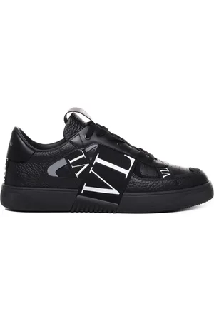 VALENTINO GARAVANI Buty, Mężczyzna, Czarny, 42 EU, Skóra, Czarne sneakersy z detalami logo