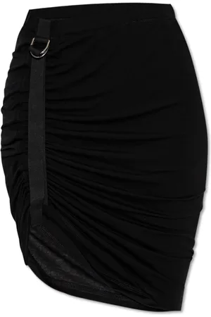Helmut Lang Spódnice, Kobieta, Czarny, S, Spódnica z drapowaniem z boku